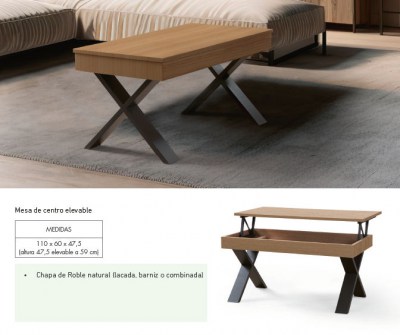 Mesa centro elevable madera Asle » Casualproject